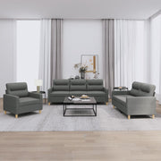 Loungeset 3-delig donkergrijs stof