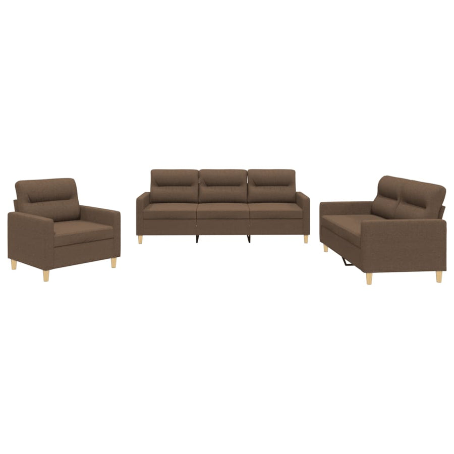 4-Delige Loungeset Stof Bruin met kussens