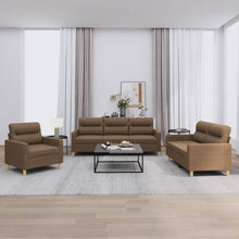 4-Delige Loungeset Stof Bruin met kussens