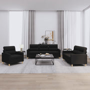 Loungeset 3-delig stof zwart