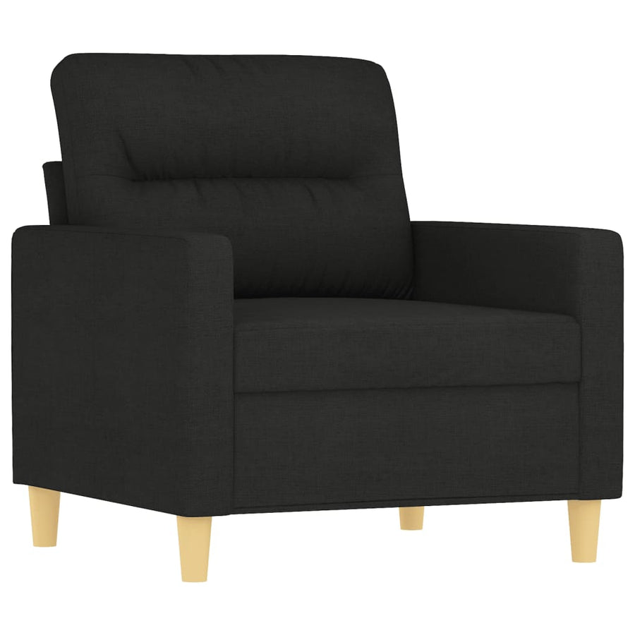 4-delige loungeset met kussens stof zwart Zwart