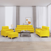 Loungeset 4-delig lichtgeel stof
