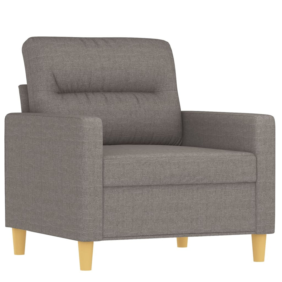 4-Delige Loungeset Met Kussens Stof Taupe met kussens en voetenbankje