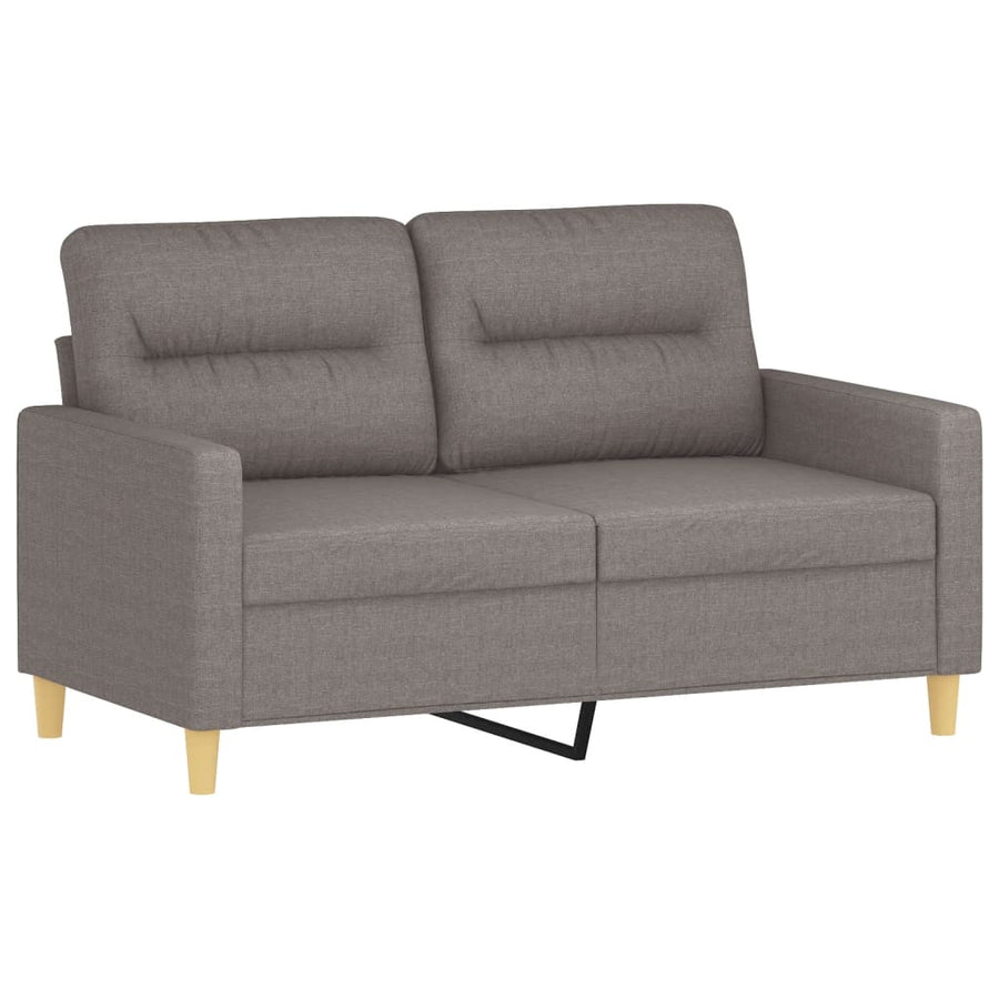 4-Delige Loungeset Met Kussens Stof Taupe met kussens en voetenbankje