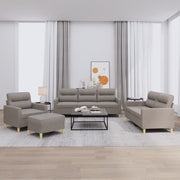 Loungeset 4-delig stof taupe