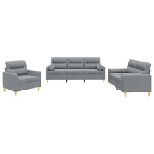 3-Delige Loungeset Stof Lichtgrijs met kussens