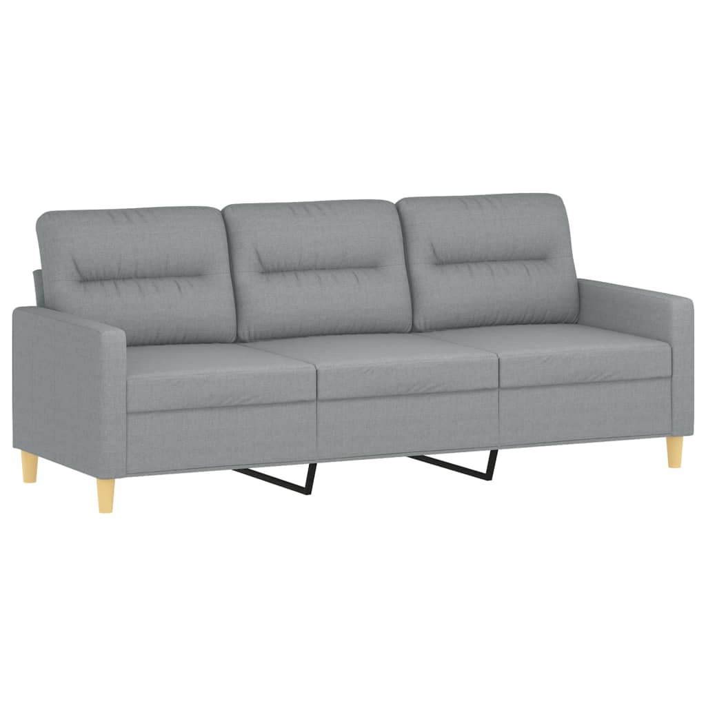 3-Delige Loungeset Stof Lichtgrijs met kussens