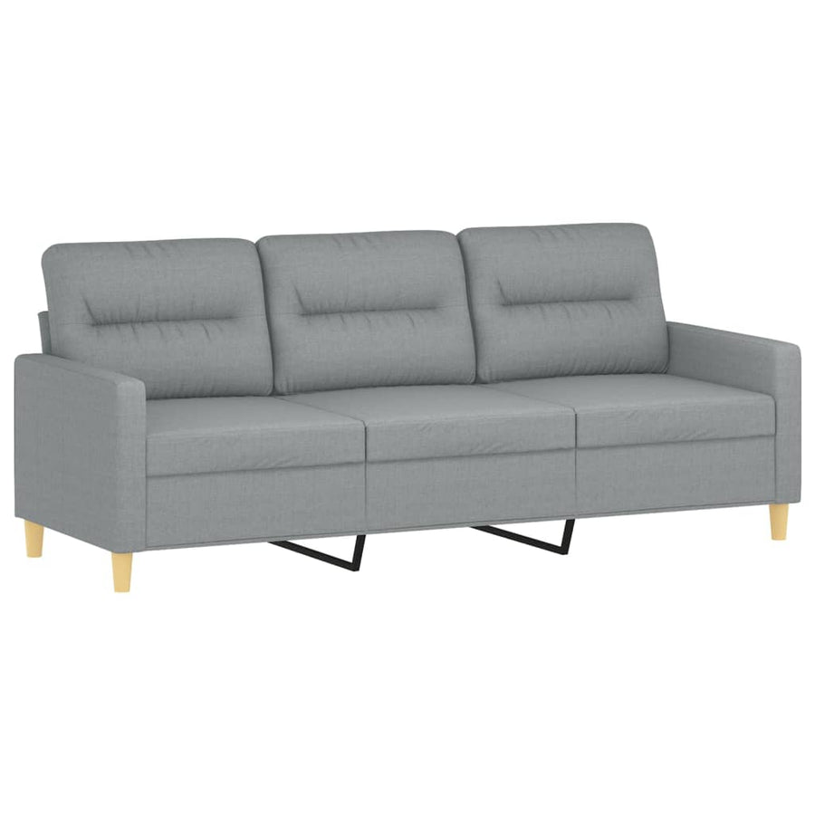 3-Delige Loungeset Stof Lichtgrijs met kussens