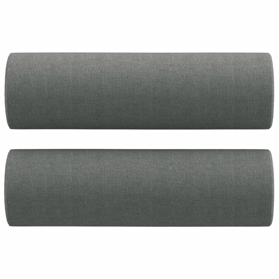 3-delige Loungeset met kussens stof donkergrijs Donkergrijs met kussens