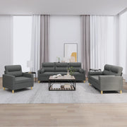 Loungeset 3-delig donkergrijs stof