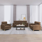 Loungeset 3-delig stof bruin