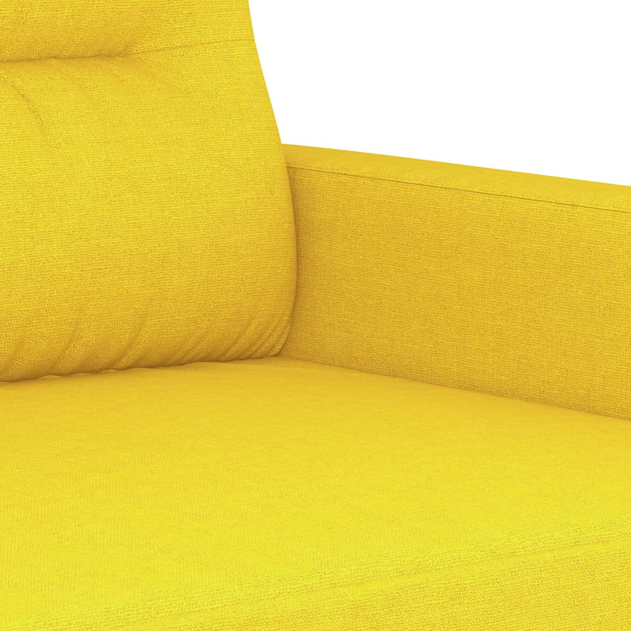 3-Delige Loungeset Stof Lichtgeel met kussens