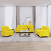 Loungeset 3-delig stof lichtgeel