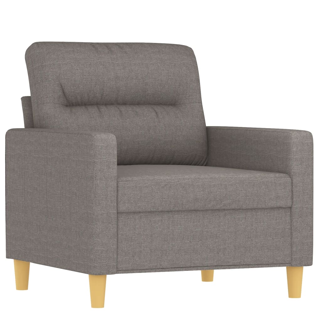 3-delige Loungeset met kussens stof taupe Taupe met kussens