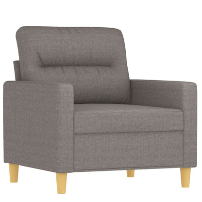 3-delige Loungeset met kussens stof taupe Taupe met kussens