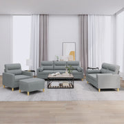 Loungeset 4-delig stof lichtgrijs