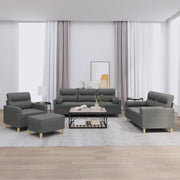 Loungeset 4-delig donkergrijs stof
