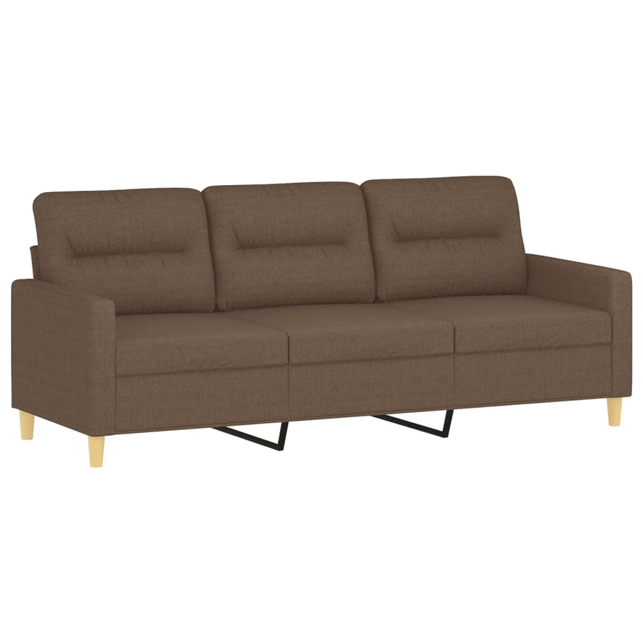 4-Delige Loungeset Met Kussens Stof Bruin met kussens en voetenbankje