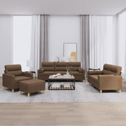 Loungeset 4-delig stof bruin