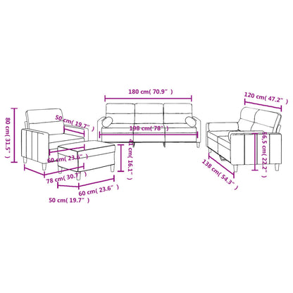 4-Delige Loungeset Met Kussens Stof Wijnrood met kussens en voetenbankje