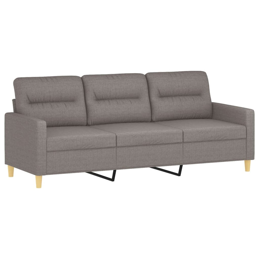 4-Delige Loungeset Met Kussens Stof Taupe met kussens en voetenbankje