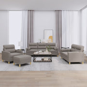Loungeset 4-delig taupe stof