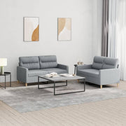 Loungeset 2-delig stof lichtgrijs