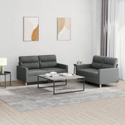 Loungeset 2-delig stof donkergrijs