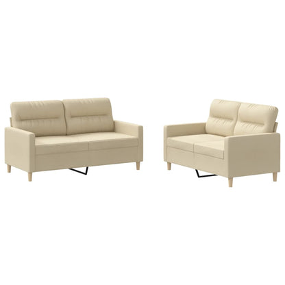 2-Delige Loungeset Stof Kleurig Crème met kussens