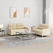 Loungeset 2-delig crèmekleurig stof