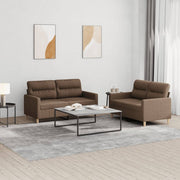 Loungeset 2-delig stof bruin met kussens