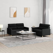Loungeset 2-delig stof zwart