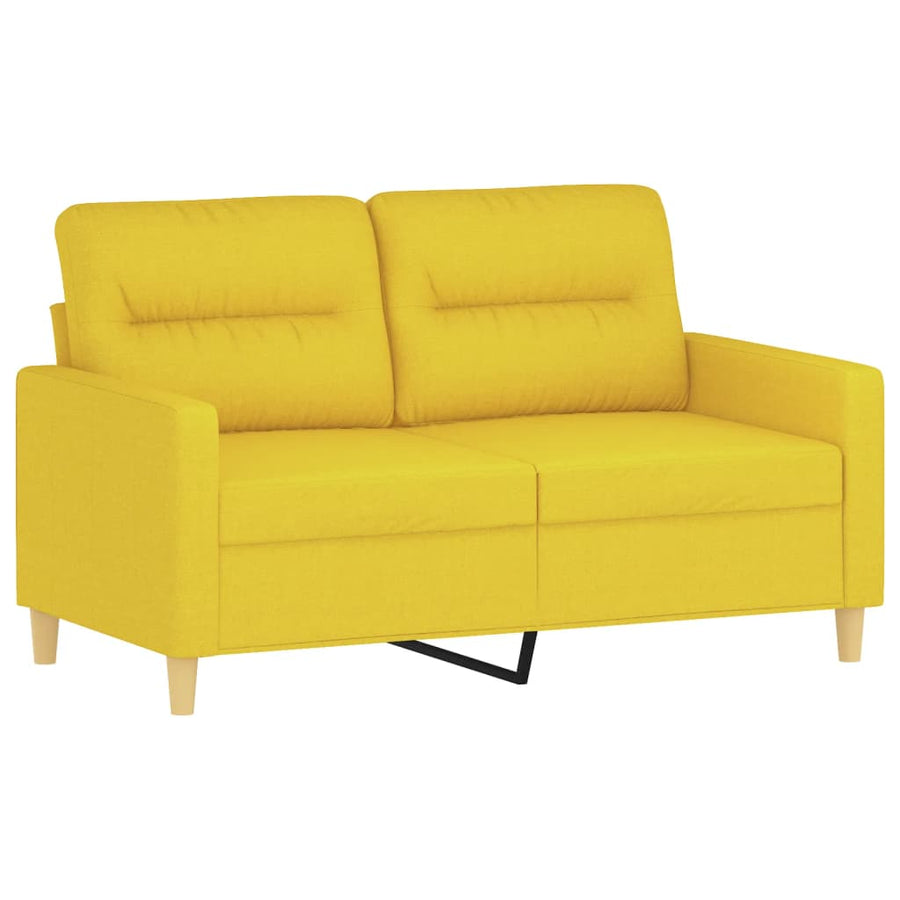 2-delige Loungeset met kussens stof lichtgeel Lichtgeel met kussens