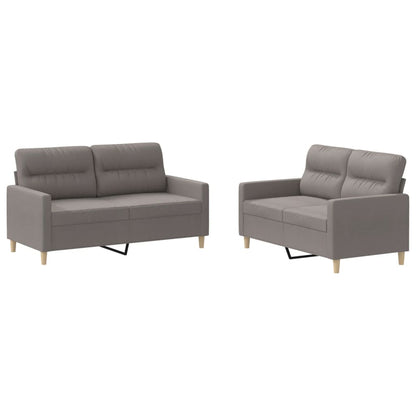 2-Delige Loungeset Stof Taupe met kussens