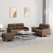Loungeset 4-delig stof bruin