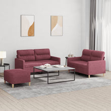 3-Delige Loungeset Met Kussens Stof Wijnrood