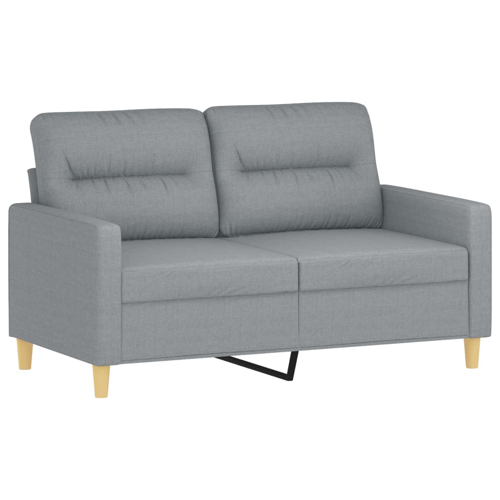 2-Delige Loungeset Stof Lichtgrijs met kussens