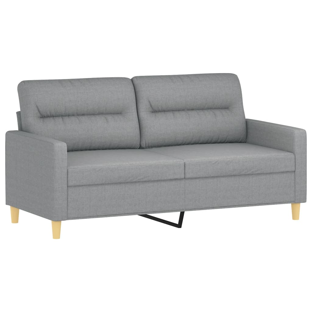 2-Delige Loungeset Stof Lichtgrijs met kussens