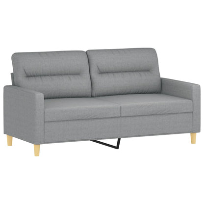 2-Delige Loungeset Stof Lichtgrijs met kussens