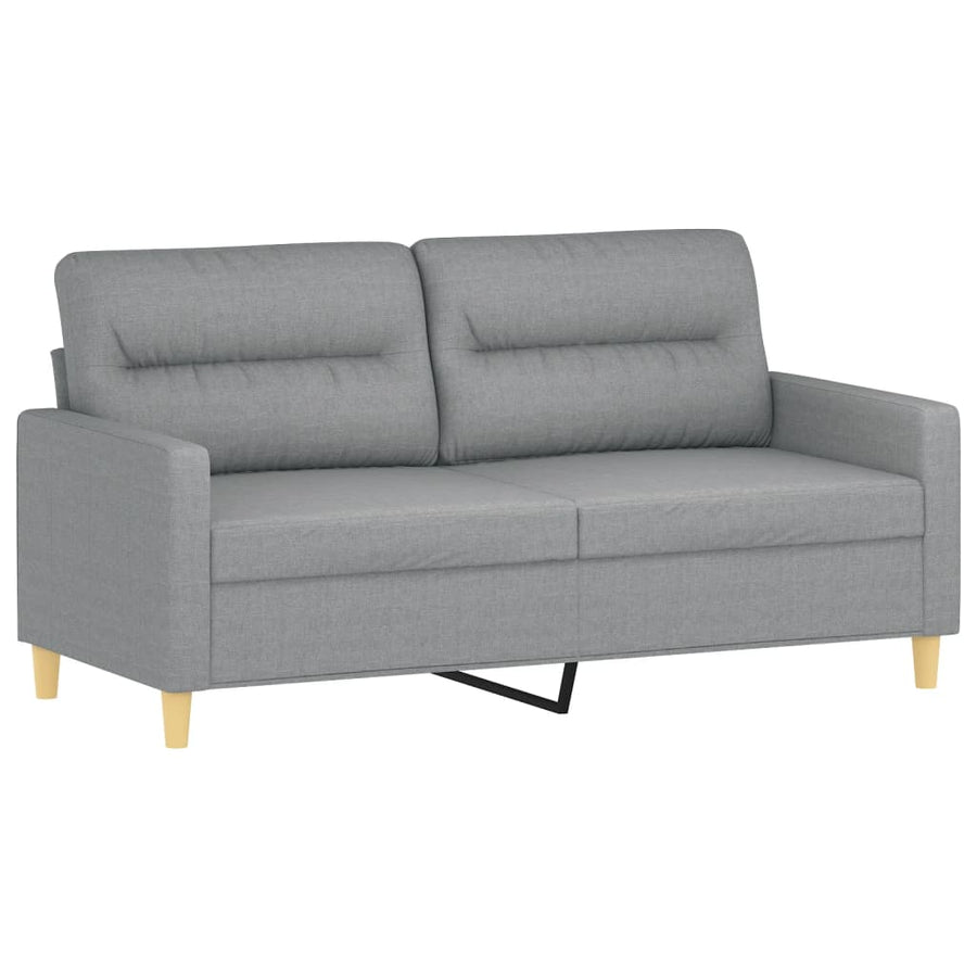 2-Delige Loungeset Stof Lichtgrijs met kussens