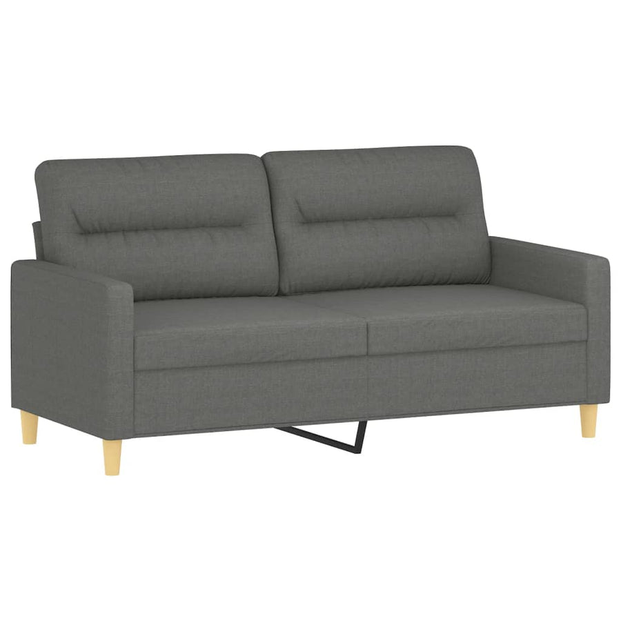 2-delige Loungeset met kussens stof donkergrijs Donkergrijs met kussens