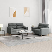 Loungeset 2-delig stof donkergrijs