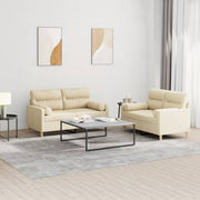 Loungeset 2-delig stof crèmekleurig