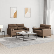 Loungeset stof bruin 2-delig