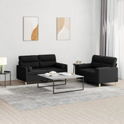 Loungeset 2-delig stof zwart