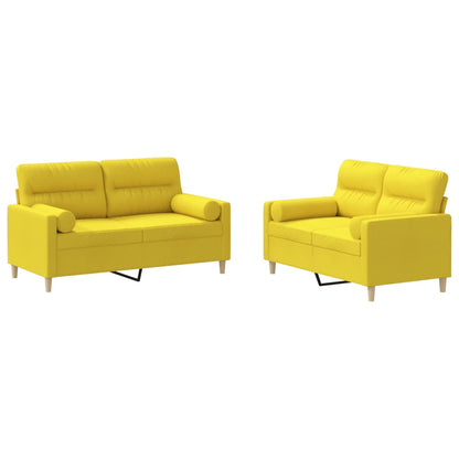 2-Delige Loungeset Stof Lichtgeel met kussens