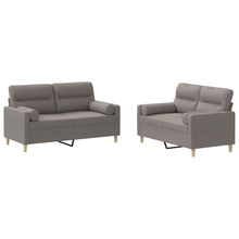 2-delige Loungeset met kussens stof taupe Taupe met kussens