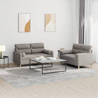 2-delige Loungeset met kussens stof taupe Taupe met kussens