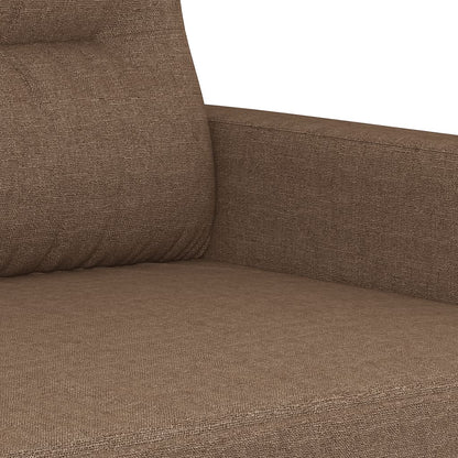 3-Delige Loungeset Met Kussens Stof Bruin met kussens en voetenbankje