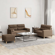 Loungeset 3-delig stof bruin